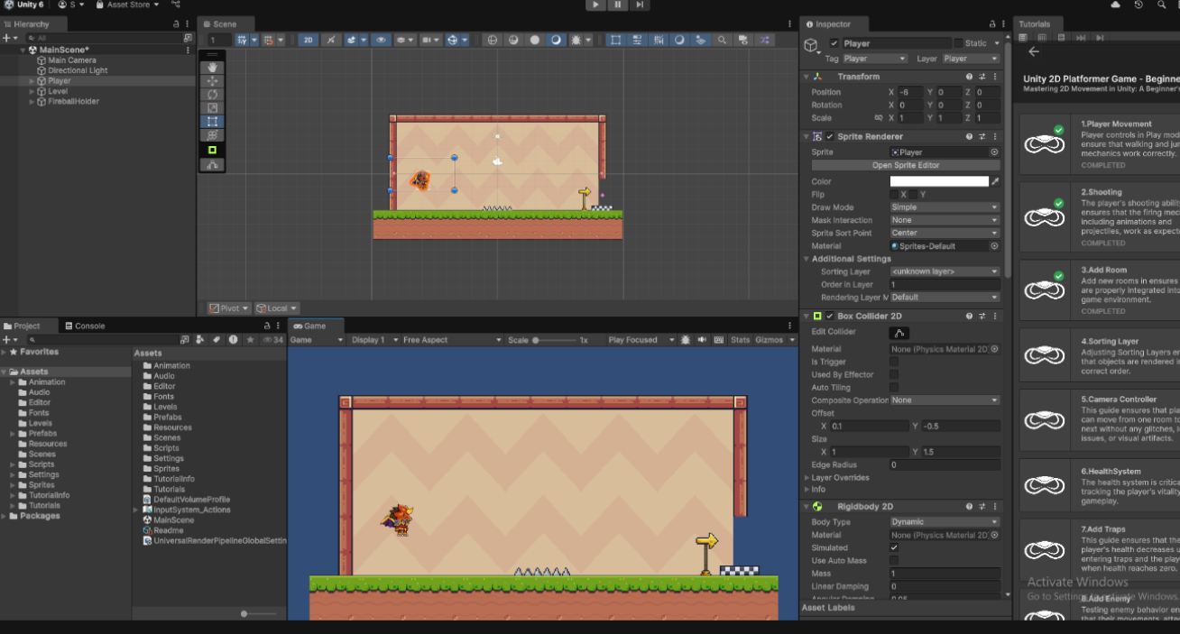 unity game development window